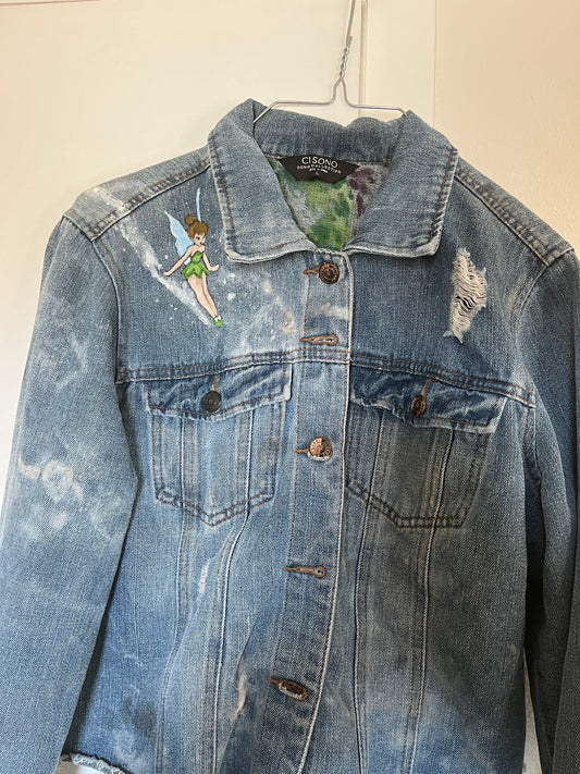 Hand-Painted Peter Pan Denim Jacket