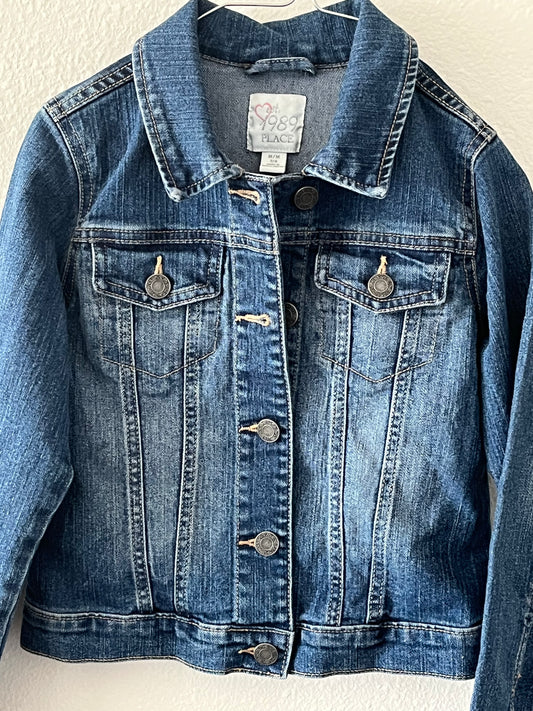 Hand-Painted Whimsical Giraffe Denim Jacket