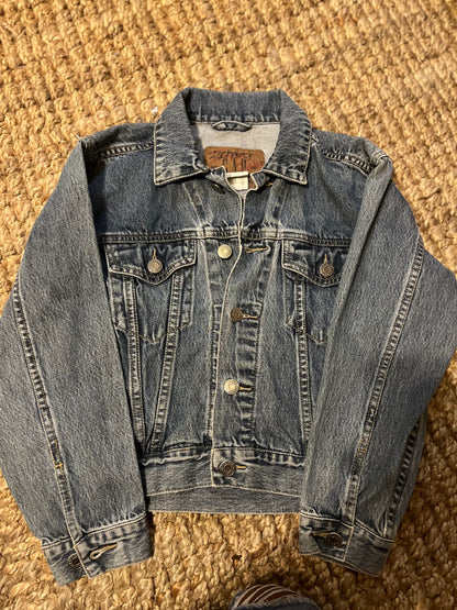 Hand-Painted Cosmic Meditation Denim Jacket