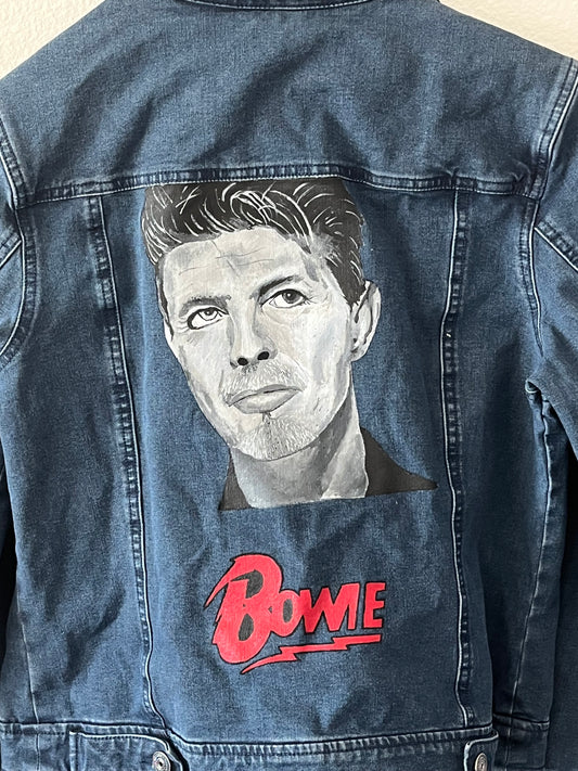 Hand-Painted David Bowie Denim Jacket